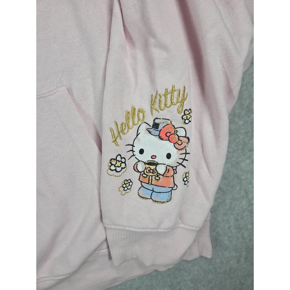 Sanrio Hello Kitty Friends Go Camping Hoodie Womens L Large Pink Sweatshirt - Picture 3 of 8